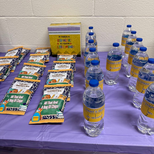 Teacher Appreciation Chip Bags & Water