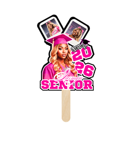 Custom Graduation Fans (Pink) 5 Pack