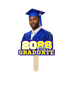 Custom Graduation Fans (Blue) 5 Pack
