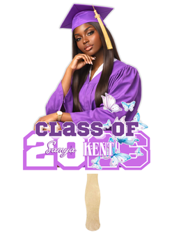 Custom Graduation Fans (Purple) 5 Pack