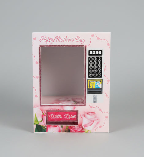  Mother's Day rhinestone vending machine gift box front view with acrylic window and With Love plaque