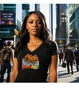 Juneteenth Nails V-Neck Tee