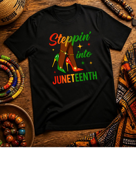 Steppin' Into Juneteenth V-Neck Tee