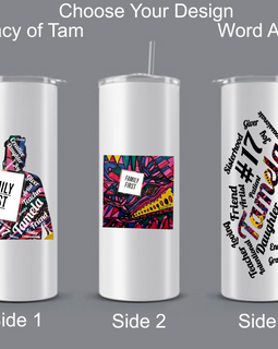 Remembering Tamela: Commemorative White Tumbler Featuring Her Art