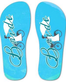 Bride Flip Flops (Blue)