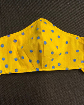 Yellow and Blue Polka Dot Face Mask