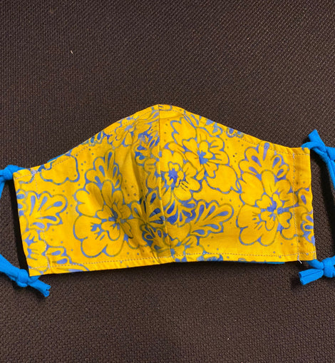 Yellow and Blue Flower Face Mask