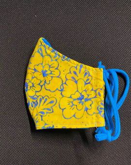 Yellow and Blue Flower Face Mask