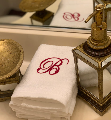 Monogram Washcloths White AGodGivenTalent