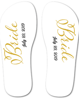 Bride Flip Flops (White)