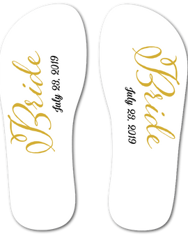 Bride Flip Flops (White)