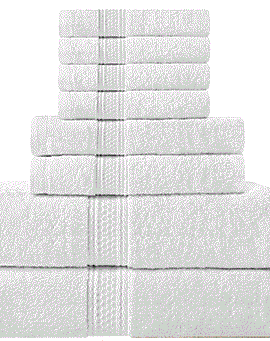 Monogram 3 Piece White Towel Set