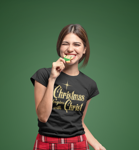 Christmas Begins with Christ T-Shirt