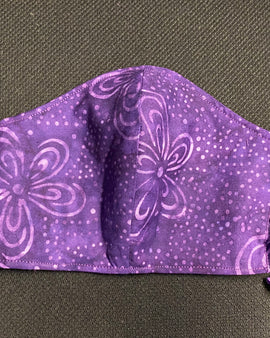 Purple Flowered Face Mask