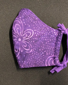 Purple Flowered Face Mask