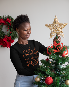 The Magic of Christmas Long Sleeve Black Tee