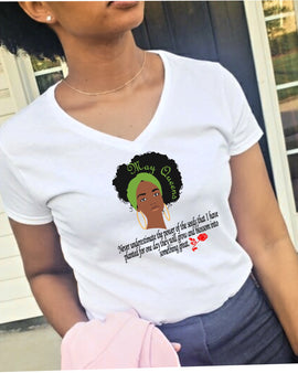 May White V-Neck Birthday T-Shirt