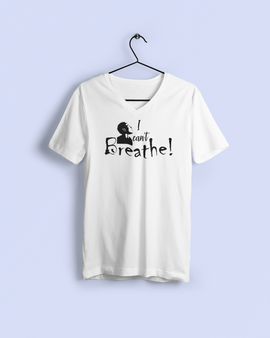 I Can't Breathe! White V-Neck T-shirt