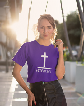 Jesus Over Everything Unisex Tee Purple