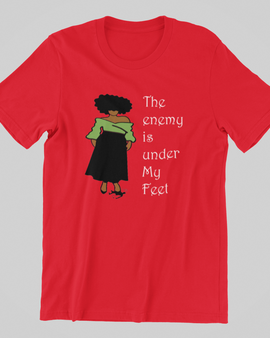 The Enemy Is Under My Feet Red Women's T-shirt
