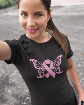 Breast Cancer Awareness Butterfly Tee