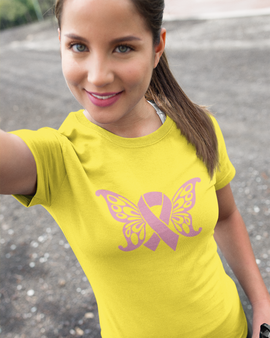 Breast Cancer Awareness Butterfly Tee