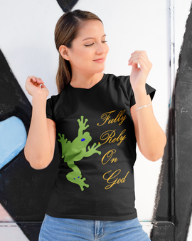 Take a Leap and Fully Rely On God Women's Black T-shirt