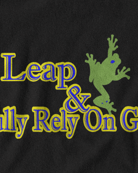 Leap and Fully Rely On God Women's Black T-shirt